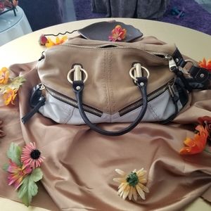 Cream, Taupe and Black Handbag